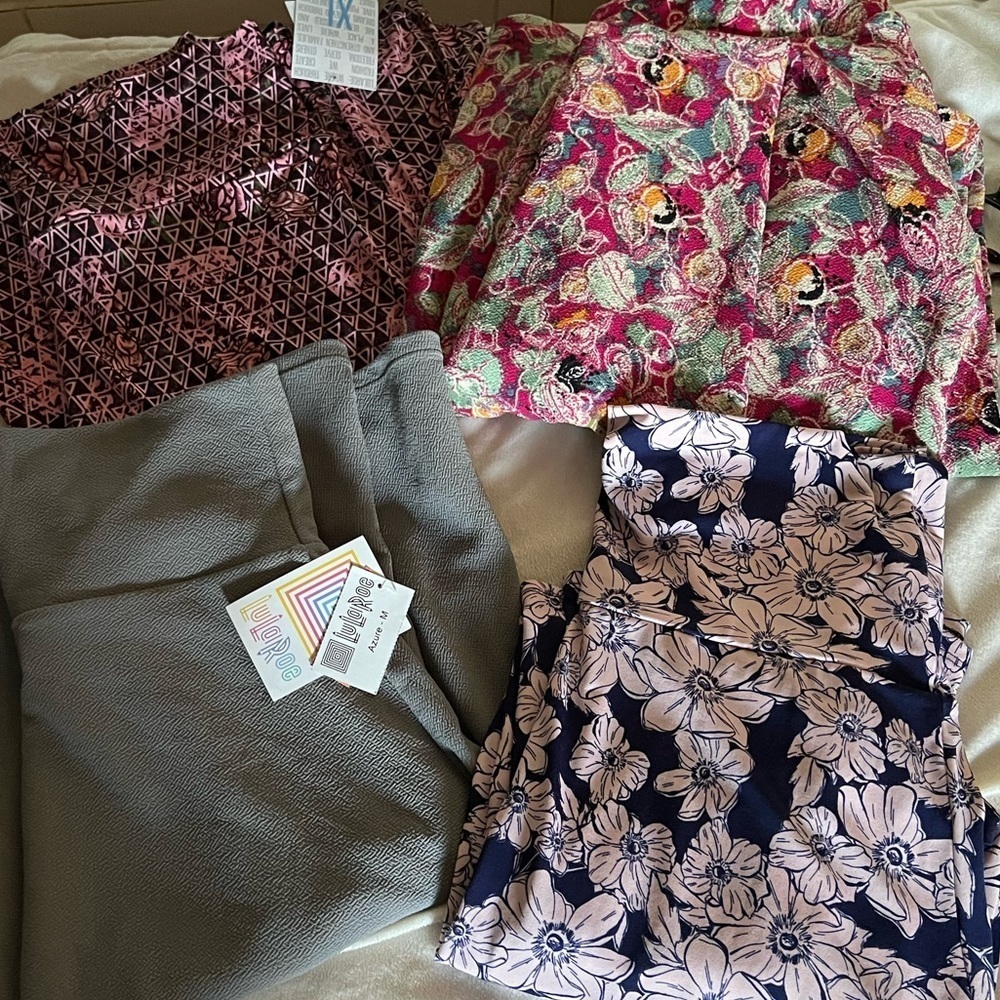4 Lularoe Skirts Women’s Sz M 2 NWT Floral, Geometric print Short Skirts